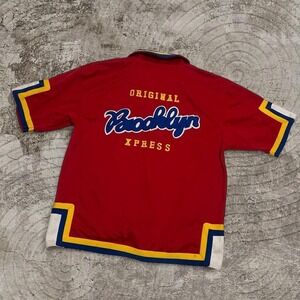 VTG Y2K Brooklyn Express Red Baseball Jersey XLarge Streetwear Punk Sportswear